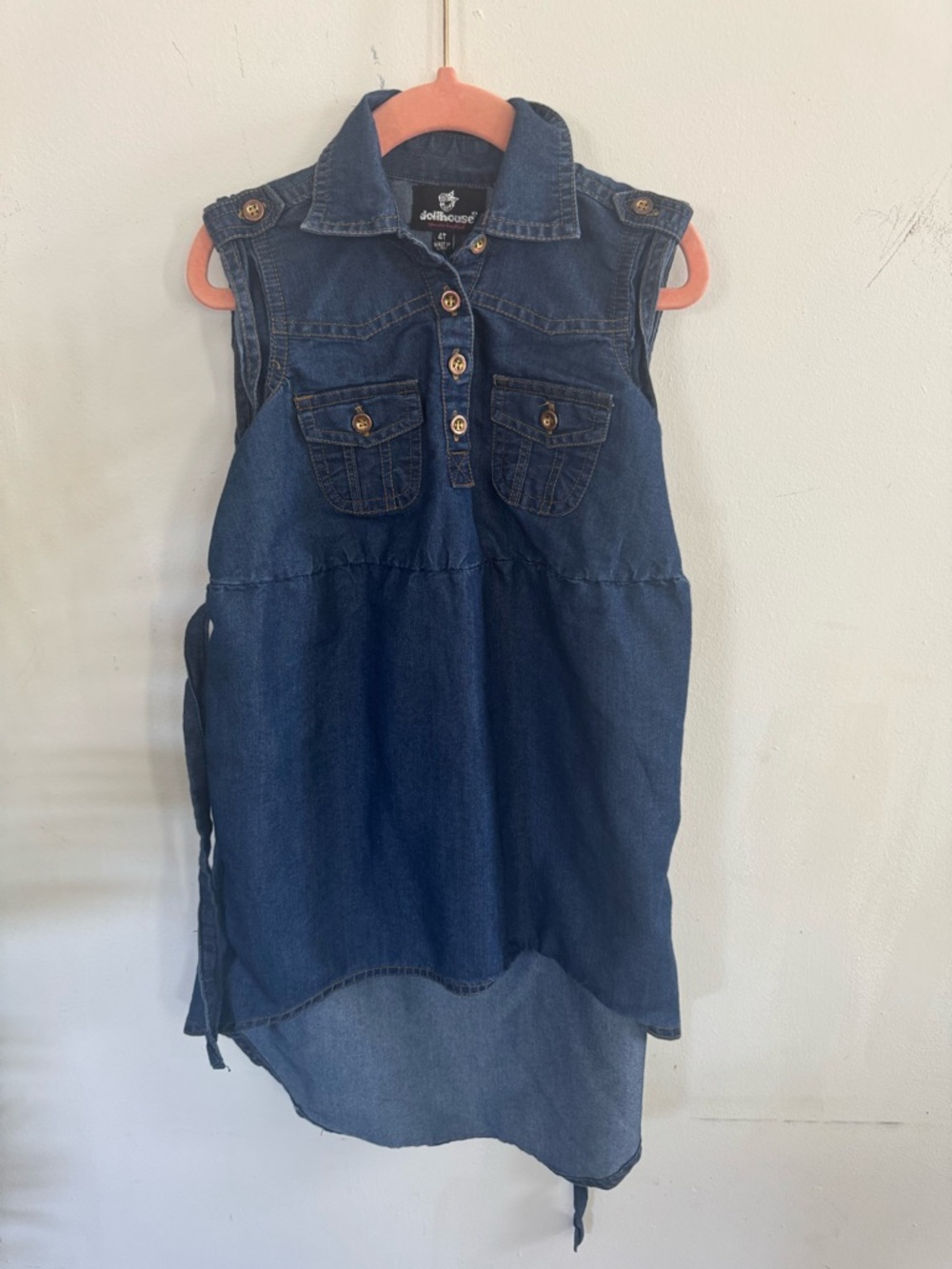Dollhouse Dark Blue Denim Sleeveless Dress